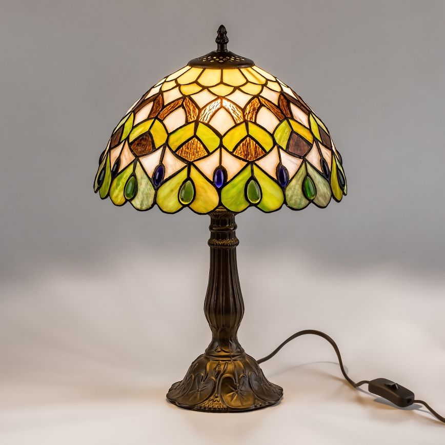 Brilagi - Tiffany-Buntglas-Tischlampe MARGARET 1xE27/40W/230V