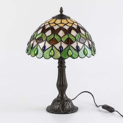 Brilagi - Tiffany-Buntglas-Tischlampe MARGARET 1xE27/40W/230V