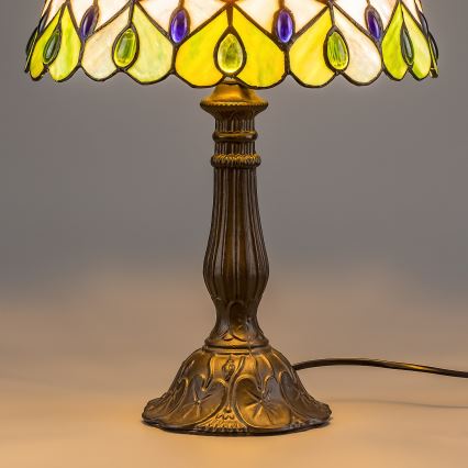 Brilagi - Tiffany-Buntglas-Tischlampe MARGARET 1xE27/40W/230V