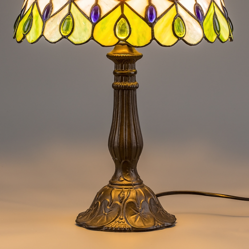 Brilagi - Tiffany-Buntglas-Tischlampe MARGARET 1xE27/40W/230V