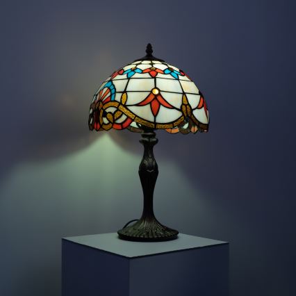 Brilagi - Tiffany-Buntglas-Tischlampe MIRABELLA 1xE27/60W/230V