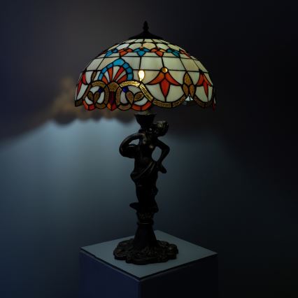 Brilagi - Tiffany-Buntglas-Tischlampe MIRABELLA 1xE27/60W/230V