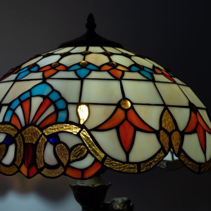 Brilagi - Tiffany-Buntglas-Tischlampe MIRABELLA 1xE27/60W/230V