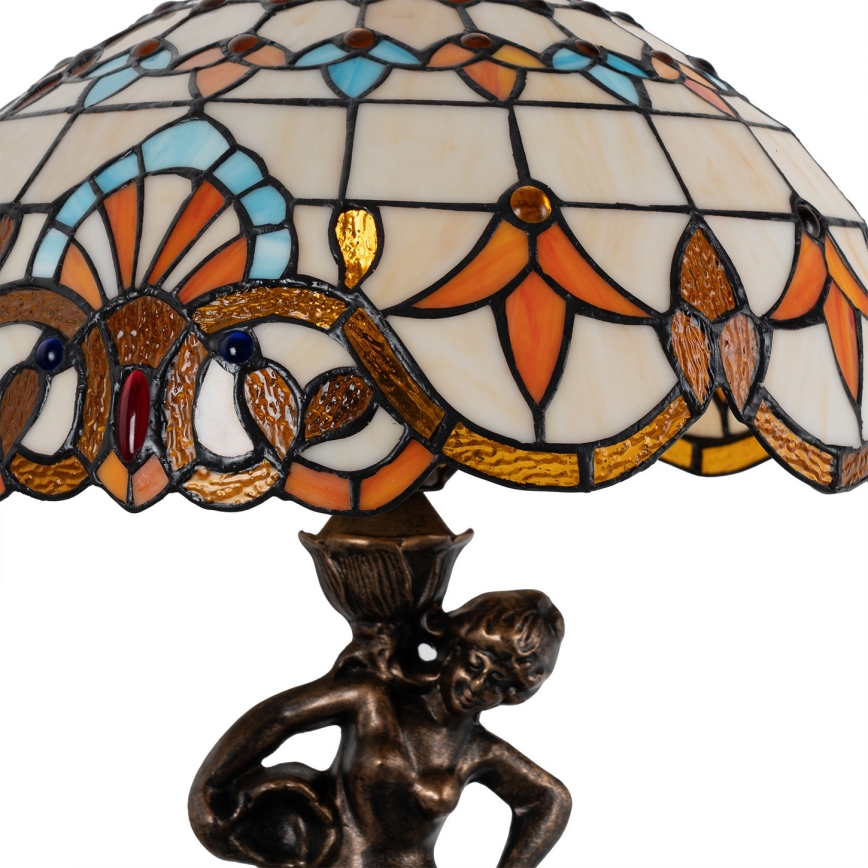 Brilagi - Tiffany-Buntglas-Tischlampe MIRABELLA 1xE27/60W/230V