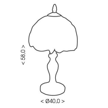 Brilagi - Tiffany-Buntglas-Tischlampe MIRABELLA 2xE27/60W/230V