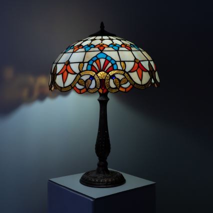 Brilagi - Tiffany-Buntglas-Tischlampe MIRABELLA 2xE27/60W/230V