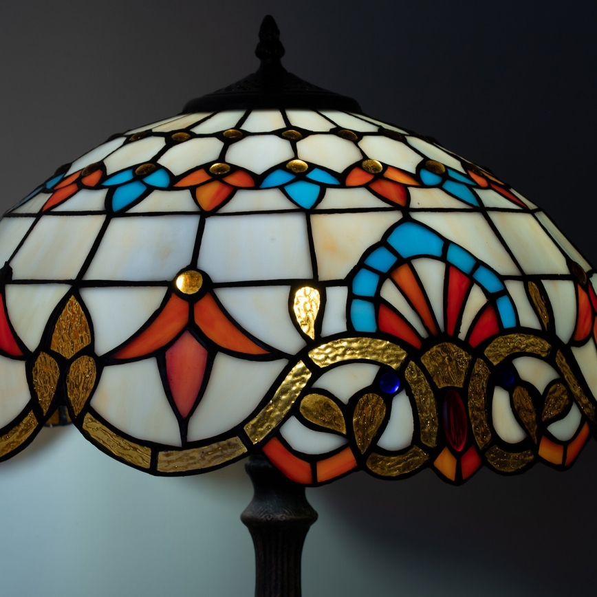 Brilagi - Tiffany-Buntglas-Tischlampe MIRABELLA 2xE27/60W/230V