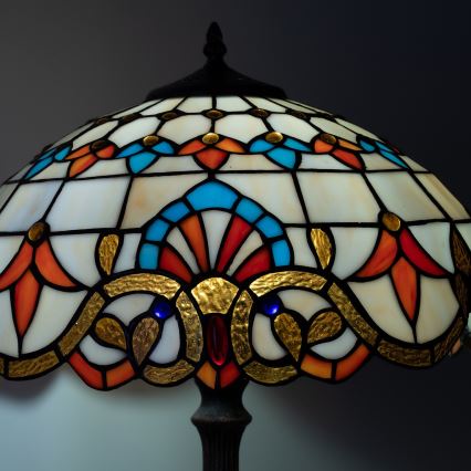 Brilagi - Tiffany-Buntglas-Tischlampe MIRABELLA 2xE27/60W/230V