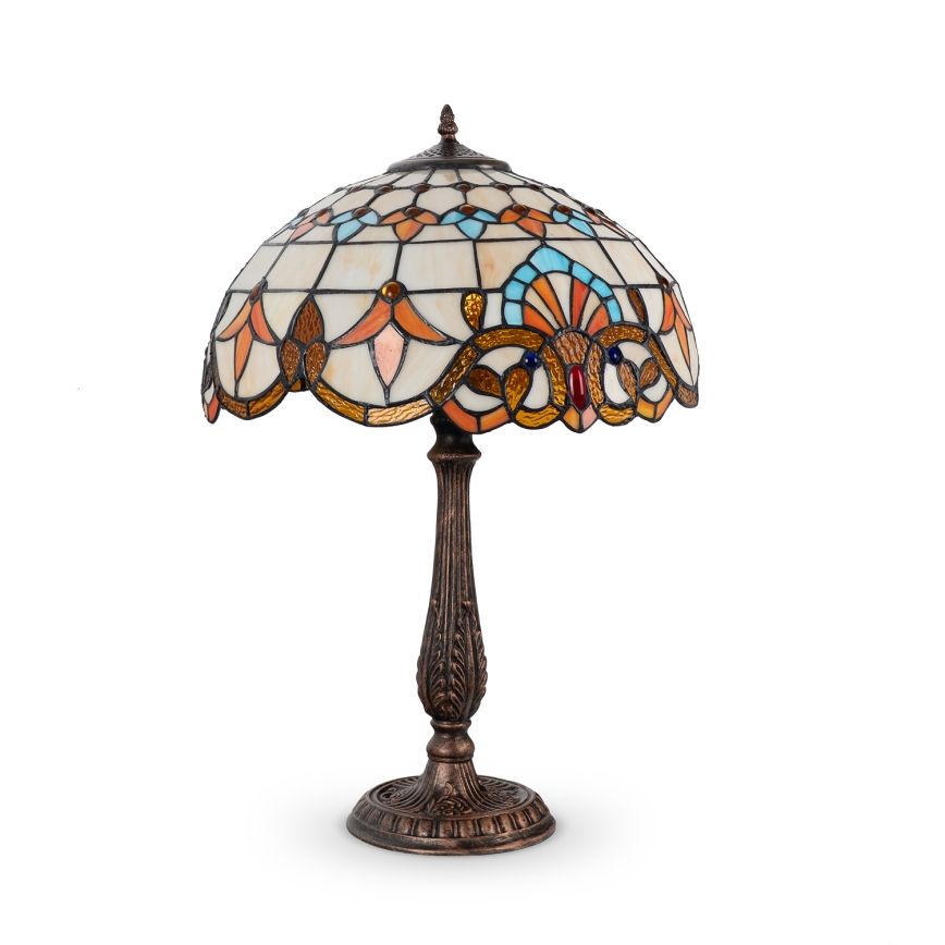 Brilagi - Tiffany-Buntglas-Tischlampe MIRABELLA 2xE27/60W/230V