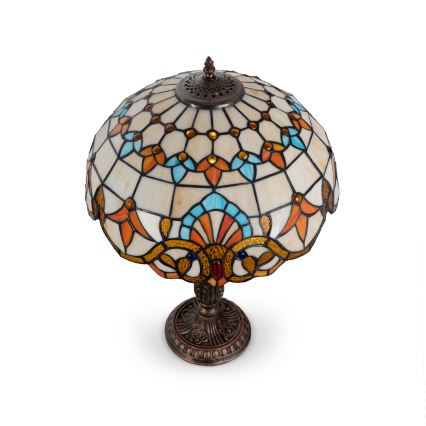 Brilagi - Tiffany-Buntglas-Tischlampe MIRABELLA 2xE27/60W/230V