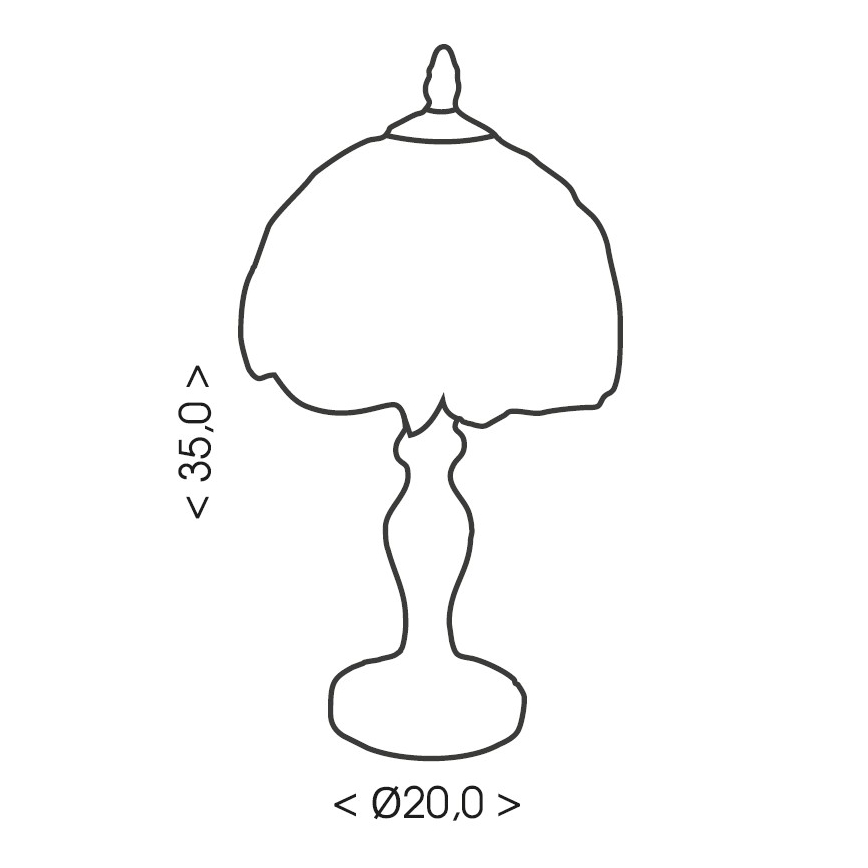 Brilagi - Tiffany-Buntglas-Tischlampe SIENNA 1xE27/60W/230V