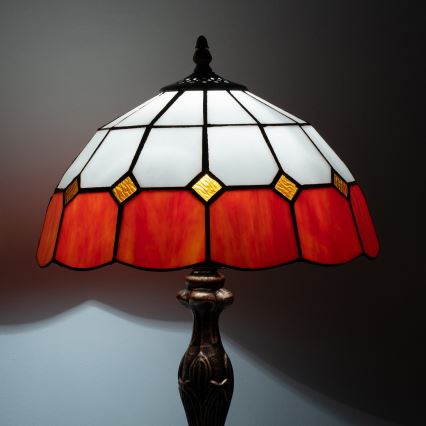Brilagi - Tiffany-Buntglas-Tischlampe SIENNA 1xE27/60W/230V