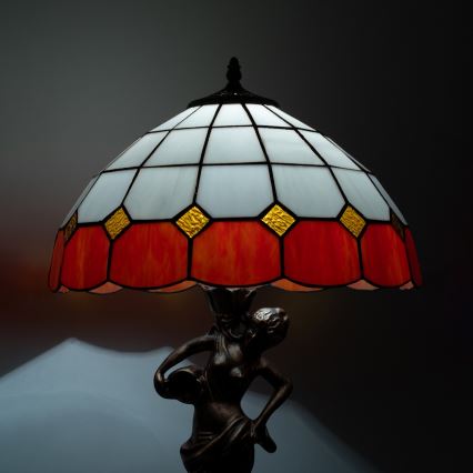 Brilagi - Tiffany-Buntglas-Tischlampe SIENNA 1xE27/60W/230V