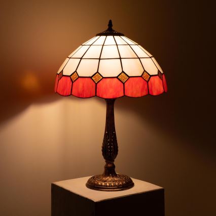 Brilagi - Tiffany-Buntglas-Tischlampe SIENNA 2xE27/60W/230V
