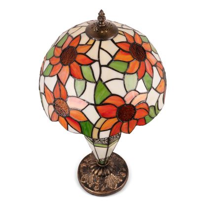 Brilagi - Tiffany-Buntglas-Tischlampe SUNFLOWER 1xE27/60W/230V + 1xE14/40W