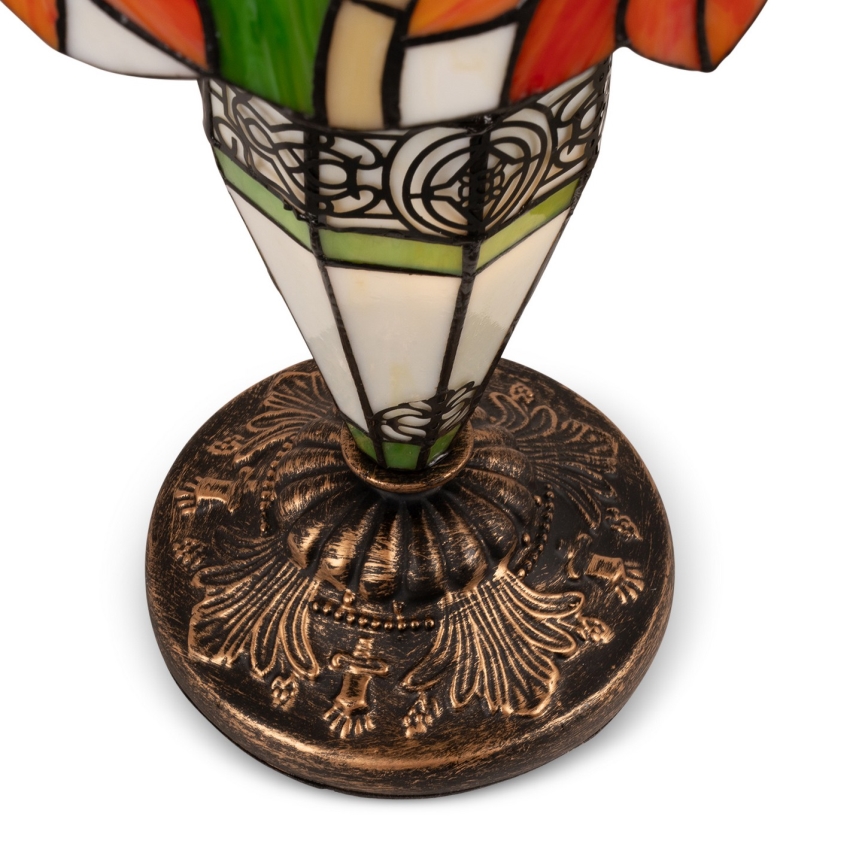 Brilagi - Tiffany-Buntglas-Tischlampe SUNFLOWER 1xE27/60W/230V + 1xE14/40W