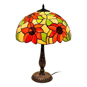 Brilagi - Tiffany-Buntglas-Tischlampe SUNFLOWER 2xE27/60W/230V
