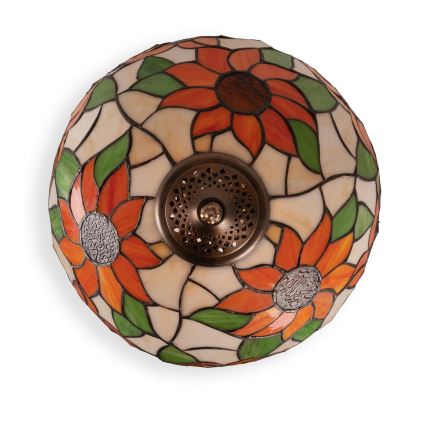 Brilagi - Tiffany-Buntglas-Tischlampe SUNFLOWER 2xE27/60W/230V