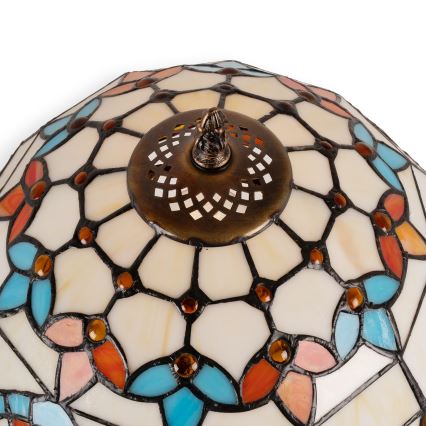 Brilagi - Tiffany-Buntglas-Tischleuchte MIRABELLA 1xE27/60W/230V + 1xE14/40W