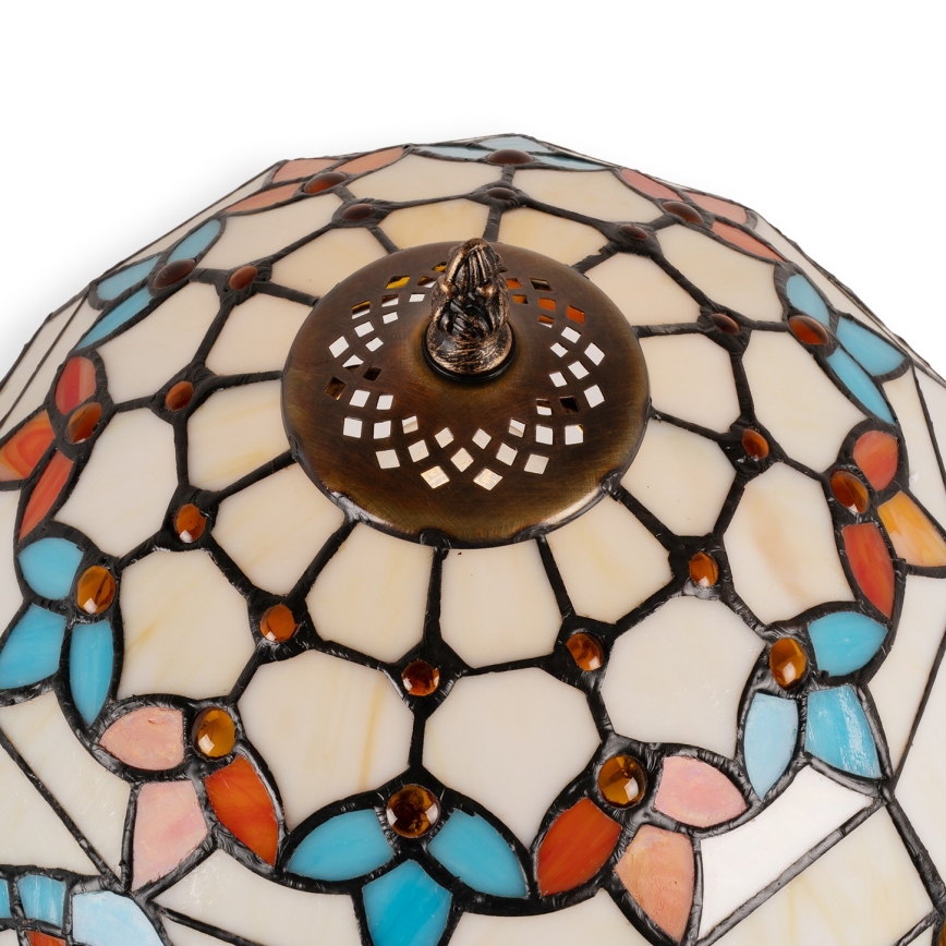 Brilagi - Tiffany-Buntglas-Tischleuchte MIRABELLA 1xE27/60W/230V + 1xE14/40W