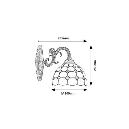 Brilagi - Tiffany-Buntglas-Wandleuchte DORAN 1xE27/40W/230V