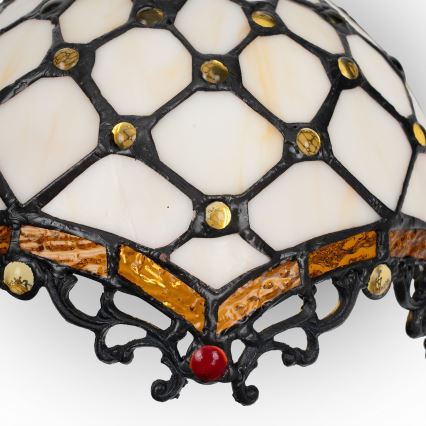 Brilagi - Tiffany-Buntglas-Wandleuchte Elfenbein 1xE14/40W/230V