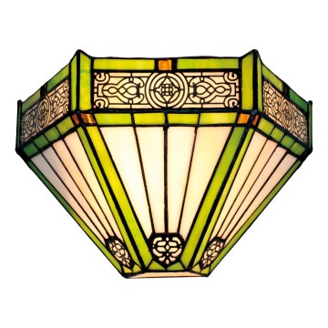 BRILAGI - Tiffany Buntglas-Wandleuchte EMERALD 1xE14/40W/230V
