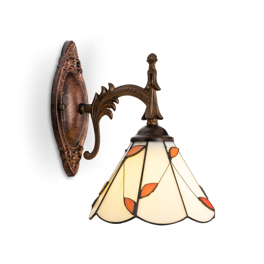 Brilagi - Tiffany-Buntglas-Wandleuchte FOLIA 1xE14/40W/230V
