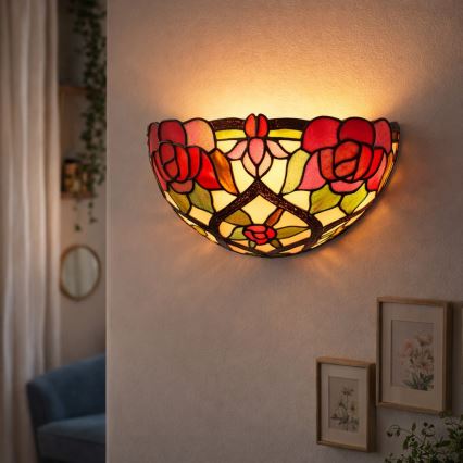 Brilagi - Tiffany Buntglas-Wandleuchte GARLAN 1xE14/40W/230V