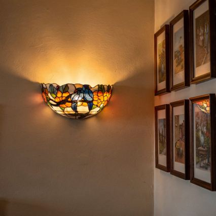 Brilagi - Tiffany-Buntglas-Wandleuchte JUNGLE 1xE14/40W/230V