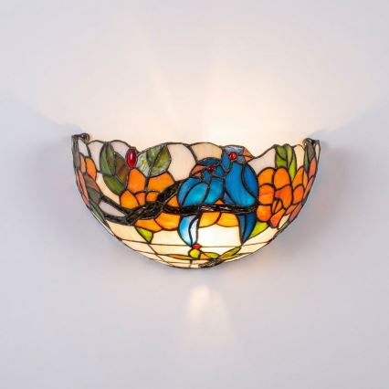 Brilagi - Tiffany-Buntglas-Wandleuchte JUNGLE 1xE14/40W/230V