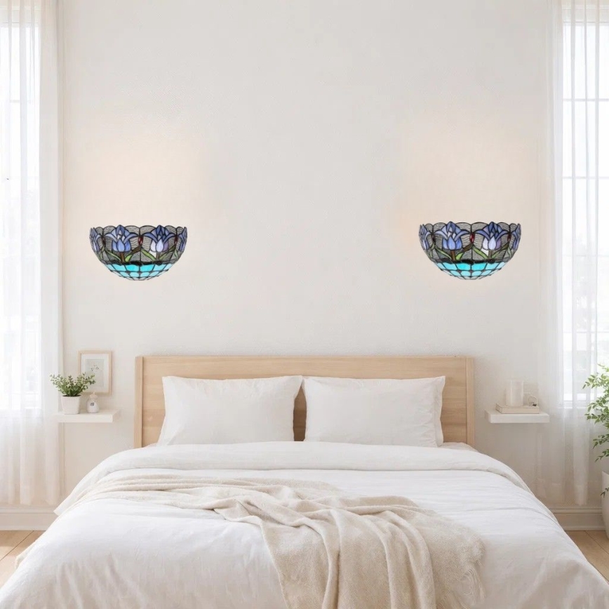 Brilagi - Tiffany-Buntglas-Wandleuchte LORAS 1xE14/40W/230V