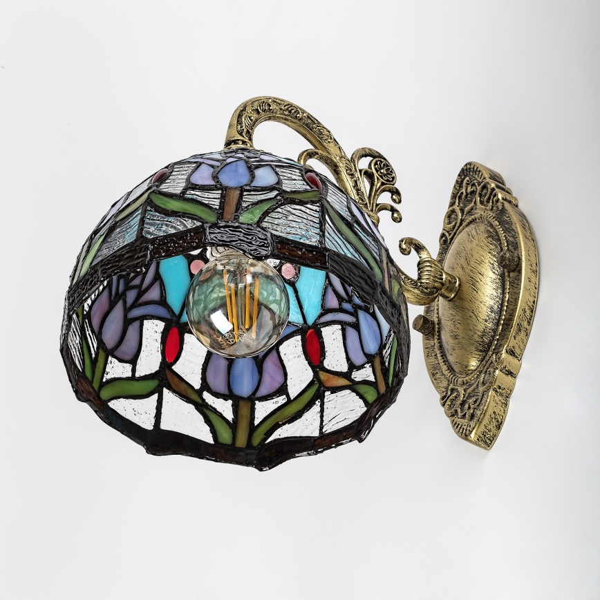 Brilagi - Tiffany-Buntglas-Wandleuchte LORAS 1xE27/40W/230V