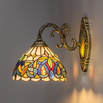 Brilagi - Tiffany-Buntglas-Wandleuchte LUISA 1xE27/40W/230V