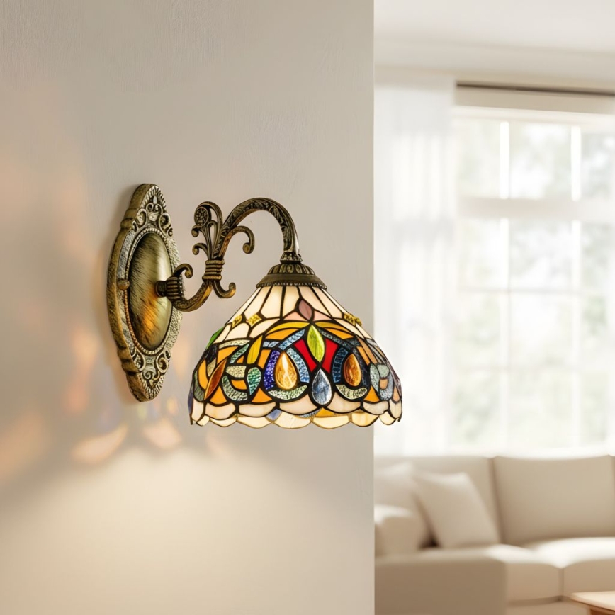 Brilagi - Tiffany-Buntglas-Wandleuchte LUISA 1xE27/40W/230V