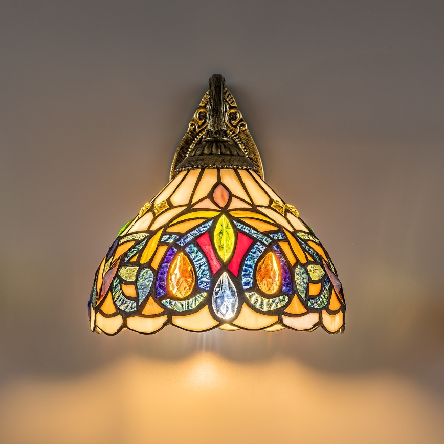 Brilagi - Tiffany-Buntglas-Wandleuchte LUISA 1xE27/40W/230V