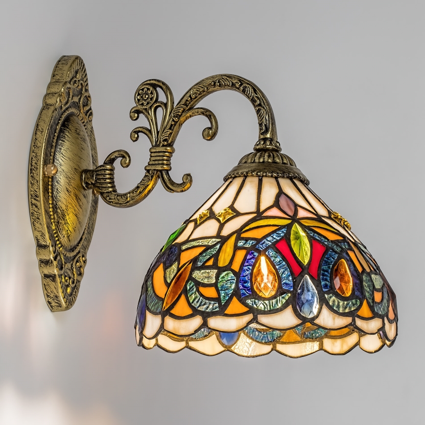 Brilagi - Tiffany-Buntglas-Wandleuchte LUISA 1xE27/40W/230V