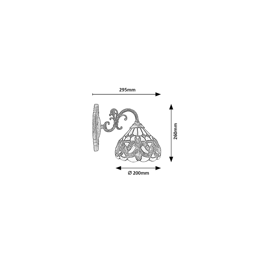 Brilagi - Tiffany-Buntglas-Wandleuchte LUISA 1xE27/40W/230V