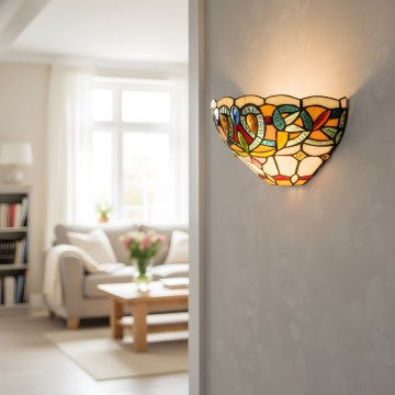 Brilagi - Tiffany-Buntglas-Wandleuchte LUISA 1xE27/40W/230V