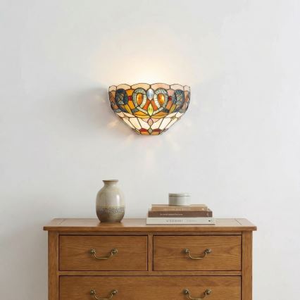 Brilagi - Tiffany-Buntglas-Wandleuchte LUISA 1xE27/40W/230V