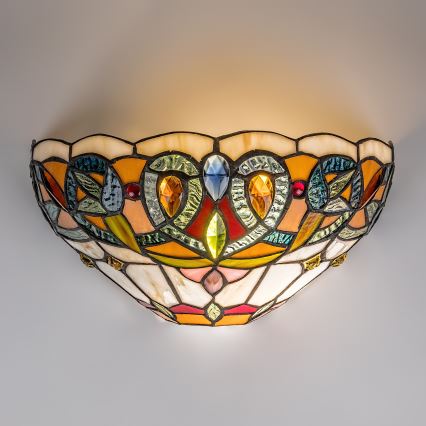 Brilagi - Tiffany-Buntglas-Wandleuchte LUISA 1xE27/40W/230V