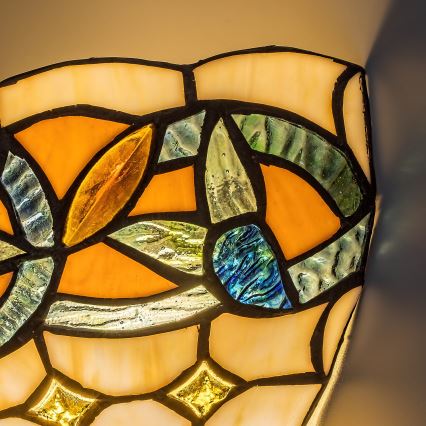 Brilagi - Tiffany-Buntglas-Wandleuchte LUISA 1xE27/40W/230V