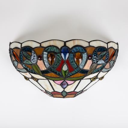 Brilagi - Tiffany-Buntglas-Wandleuchte LUISA 1xE27/40W/230V