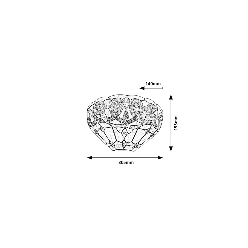 Brilagi - Tiffany-Buntglas-Wandleuchte LUISA 1xE27/40W/230V