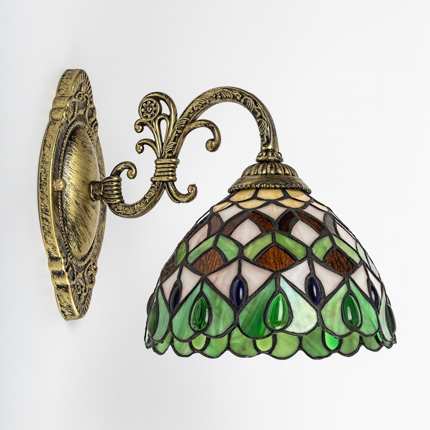 Brilagi - Tiffany-Buntglas-Wandleuchte MARGARET 1xE27/40W/230V