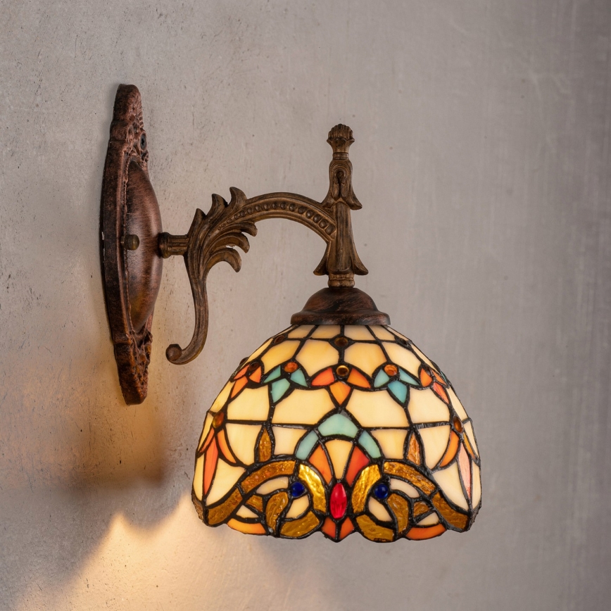 Brilagi - Tiffany-Buntglas-Wandleuchte MIRABELLA 1xE14/40W/230V