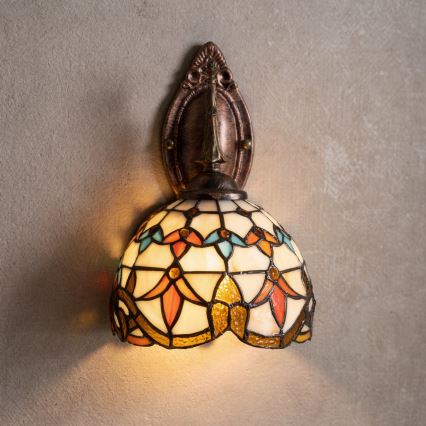 Brilagi - Tiffany-Buntglas-Wandleuchte MIRABELLA 1xE14/40W/230V