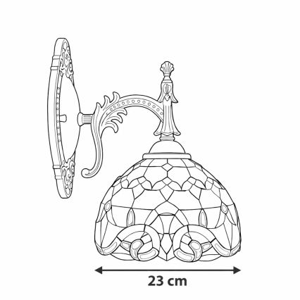 Brilagi - Tiffany-Buntglas-Wandleuchte MIRABELLA 1xE14/40W/230V