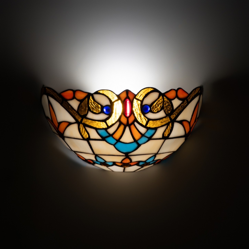 Brilagi - Tiffany-Buntglas-Wandleuchte MIRABELLA 1xE14/40W/230V
