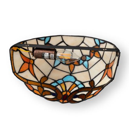 Brilagi - Tiffany-Buntglas-Wandleuchte MIRABELLA 1xE14/40W/230V
